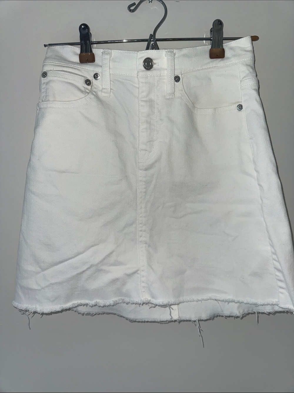 J. Crew White Denim Mini Skirt